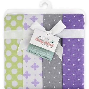 Flannel Receiving Blankets For Babies | 4 Pack Su